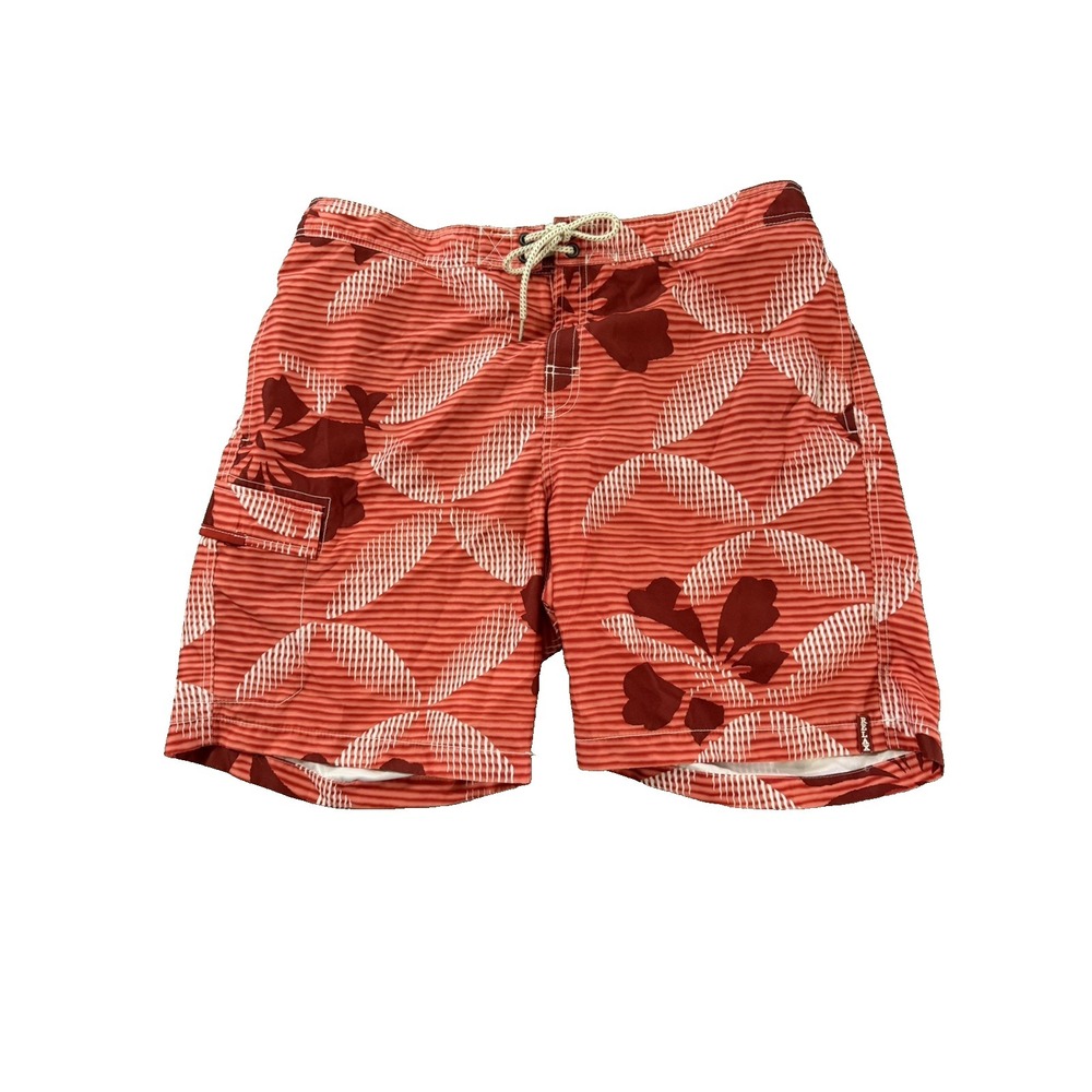 Tommy Bahama Men's Size XL Orange Floral Swim Trunk Shorts 9"